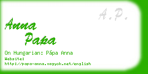 anna papa business card